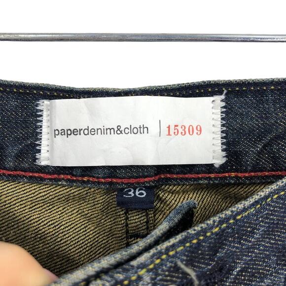 Paper Denim & Cloth Alec Relaxed Bootcut Jeans Mens 36 Blue Dark Wash Button Zip - Picture 5 of 8